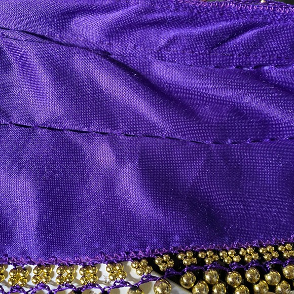Belly Dancer Costume Purple Wig Jewel Coin Scarf Belt Festival Halloween Party - Picture 11 of 14